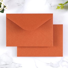 PONATIA 50 Pack A1 Envelopes, 3 5/8 x 5 1/8 Inches Burnt Orange Envelopes Perfect for Weddings Cards, RSVP Cards, Response Cards, Baby Showers, Thank You Notes, Photos and any 3.5x5" inserts