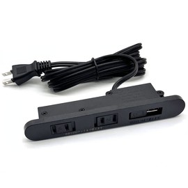 YCthriving Recessed Recessed Outlet for Furniture Making 2-Outlet with USB Power for Woodworking Round (Black)