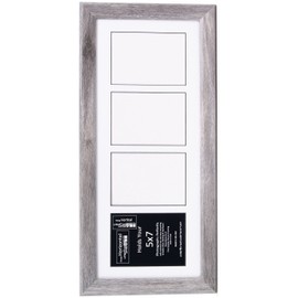 Creative Letter Art 4 Opening Glass Face Driftwood Picture Frame to Hold 5 by 7 inch Photographs Including 10x24-inch White Mat Collage