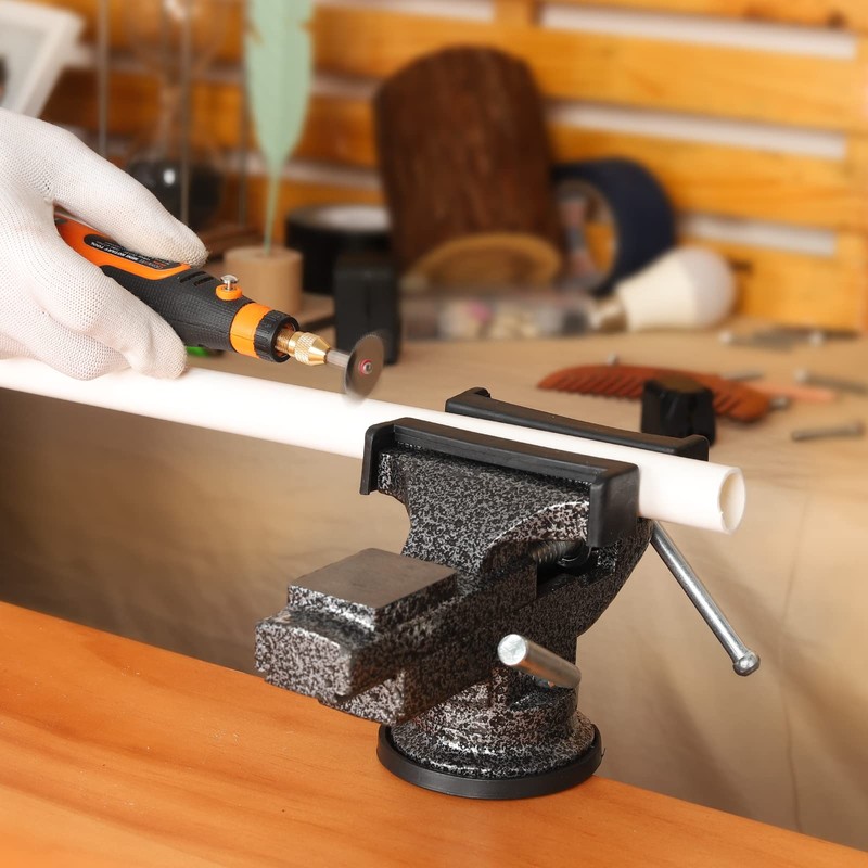 GOXAWEE Universal Bench Vise, 3.15 Inch Table Clamp, 360° Swivel