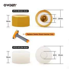 OWDEN Jewelry Stamping Hammer,Metal Stamps Hammer Replacement Brass Head and Nylon Head,Each 2 Pieces,Jewelry Stamping Hammer,only Replacement for owden Hammer