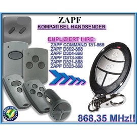 Zapf Command 131 / D302 / D304 / D313 / D 321 / D323 Compatible Handheld Transmitter, Clone Remote Control, 4-Channel 868.3 MHz Fixed Code