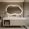 WallBeyond 46"x26" Asymmetrical LED Backlit Bathroom Mirror, Irregular Vanity Mirror