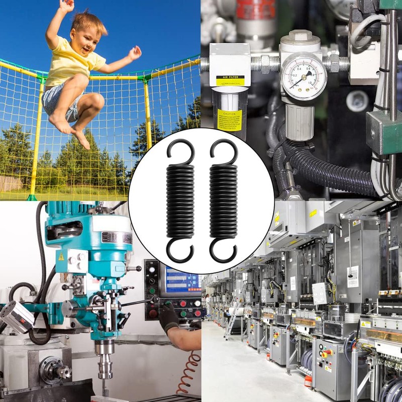 2 x 80mm Steel Extension Springs, Spring Diameter 18mm, Wire