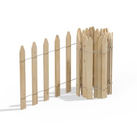 Greenes Fence Cedar Wood Garden Picket Fence 16" H x 8' L (2-Pack, 16' Total)