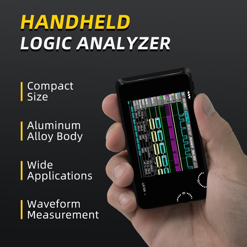 MINIWARE Pocket Logic Analyzer LA104, Portable Mini Size Handheld, Built-in