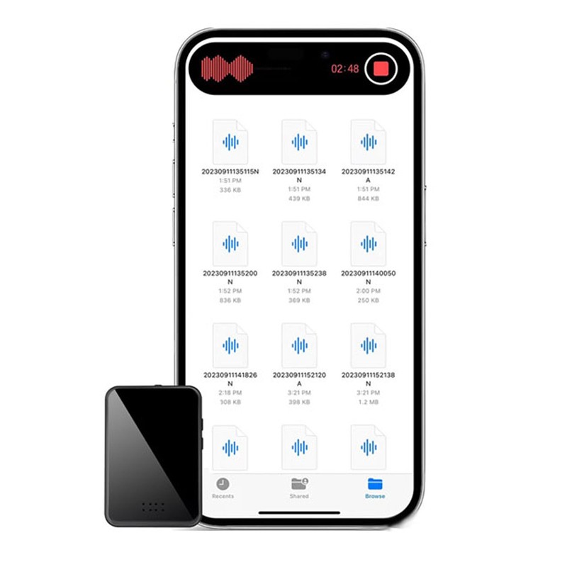 Small Voice Recorder 70H Battery Time USB C Charging HD