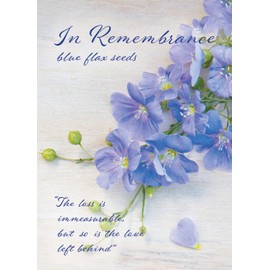 Bentley Seed Co. | in Remembrance Love Left Behind | Non-GMO, Non-Coated Blue Flax Seed Packets | Memorial & Funeral Keepsake | Linum Lewisii