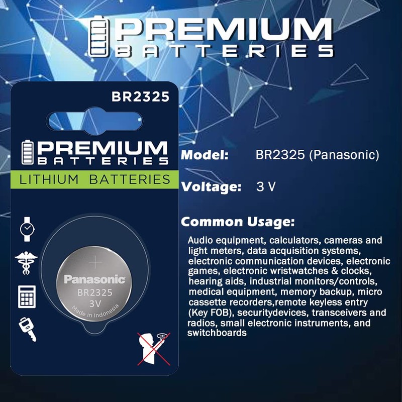 Premium Batteries BR2325 Battery Lithium 3V Coin Cell Child-Safe (1