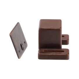 Rok Hardware Heavy Duty 15 lb High Rise Cabinet Magnetic Catch, Brown/Nickel Cabinet Door Magnet, Brown (10 Pack)