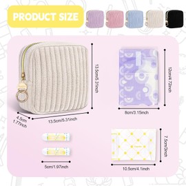 2 bolsas de almacenamiento para tampones, bolsas higiénicas para compresas sanitarias, bolsa de tela no tejida, organizador de viaje, bolsa de emergencia, escuela, niña, primer período, set de regalos