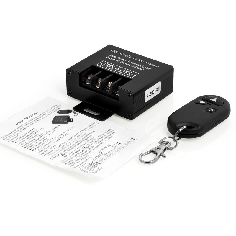 Neuftech DC 12V-24V 20A Metal Housing LED Dimmer Wireless RF