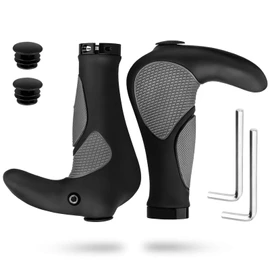 Simpeak Bicycle Grip, Ergo Grip, Inner Diameter 0.9 inches (22 mm), Universal, Durable, Anti-Slip, Shock Absorption, Easy Installation, Tools Included, Left and Right Set