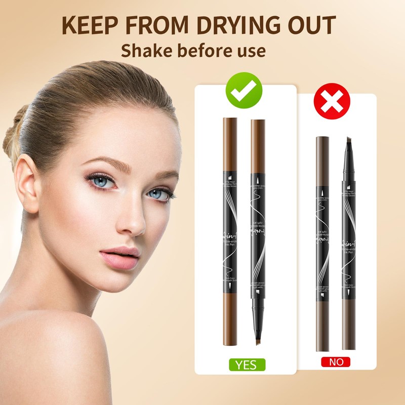 Magic Eyebrow Pencil, Microblading Eyebrow Pen, 2-in-1 Waterproof Eyebrow Pencil