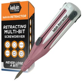Kelvin Tools Retractor - Retractable All-In-One Screwdriver Quick Change Phillips Head and Flat Head Screwdriver, Upgraded Retract-A-Bit Screwdriver, Durable & Lightweight - MADE in NORTH AMERICA