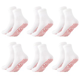 SNONESIY 6 Pairs Pilates Socks, Pilates Socks, Non-Slip Socks Women, Pilates Socks, Yoga Socks Women 39-42 Non-Slip, Non-Slip Socks Women, for Women, Pilates, Yoga, Dance, Ballet (White), White
