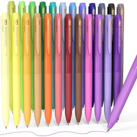 Four Candies Pastel Color Gel Ball Pens, 0.7mm Gel Ink Ballpoint Pens, 24 Pack Retractable