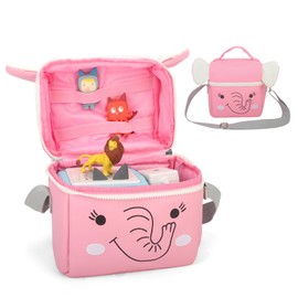 Taladad Carrying Case Compatible with Toniebox 2/1 Tonie Figures,Tonie Characters, Tonies Storage and Organizer with Shoulder Strap,Tonies Box Starter Set,Tonies Headphones,Charging Station Bag(Pink)