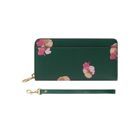 Modiko Women's Long Wallet, Large Capacity, Made in Japan, Box-Shaped Coin Purse, Easy to Remove Bills Without Folding, Chabara, Multifunctional, Floral Pattern, Stylish, YKK Zipper, Women's, Money