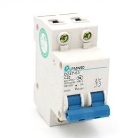 Baomain Miniature Circuit Breaker DZ47-63 (MBM6C) C32 AC 230V 400V 32Amp 2 Pole DIN Rail Mounting