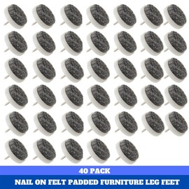 PERFORMORE 40 Pcs Heavy Duty Round Nail-On Felt Furniture Pads 20mm, Non Slip Floor Chair Leg Protectors for Wooden Furniture Tables, Sofas, Cabinet and More