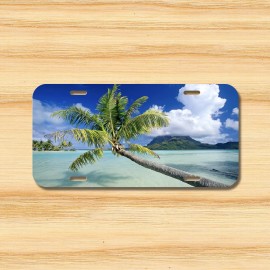 Amel Beach Vehicle License Plate Front Breeze Vacation Palm Tree Ocean Sea Tropical