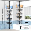 KEGII Black Shower Caddy Tension Pole with 2 Towel Bars,