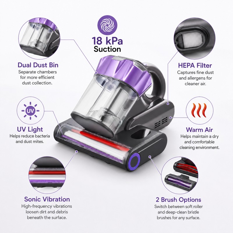 Mattress Vacuum Cleaner for Bed & Sofa Care – Corded