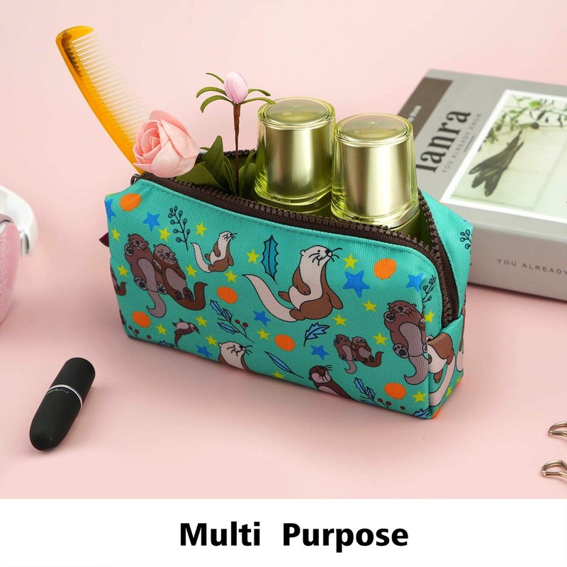 Otters Pencil Case Students Canvas Pen Bag Pouch Stationary Case