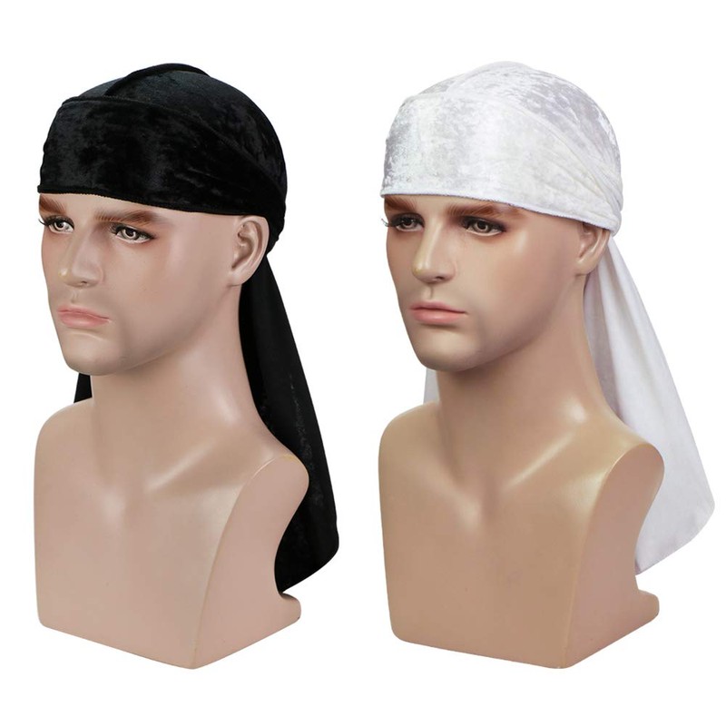 2 PCS Crushed Velvet Wave Durag – Premium Soft Durag
