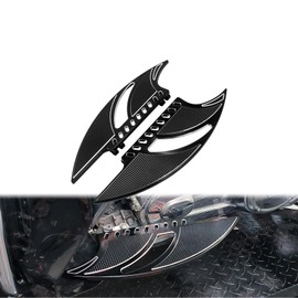 Motorcycle Driver Floorboards Front Footboards Pedal Rider Foot Pegs Compatible with Harley Touring Road King Road Glide Electra Glide Street Glide Softail Dyna (Black)