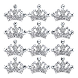 Rodvanvo - Adornos de 24 piezas para joyas de corona, accesorios hechos a mano, accesorios para el cabello, ropa, decoración de fiesta, caja de regalo, vestido, apliques de aleación de diamantes de imitación, decoración decorativa del hogar (plata)