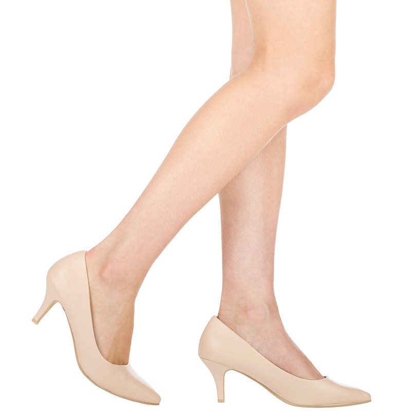 ILLUDE Classic Pointed Toe Pumps – Comfortable Low Stiletto Heel