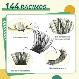 KEYYOU Pestañas Postizas Kit Completo Y01 Kit de Extensión de Pestañas Suaves y Espesas DIY 144 piezas Pestañas Postizas Suaves y Naturales 8-18MIX D 