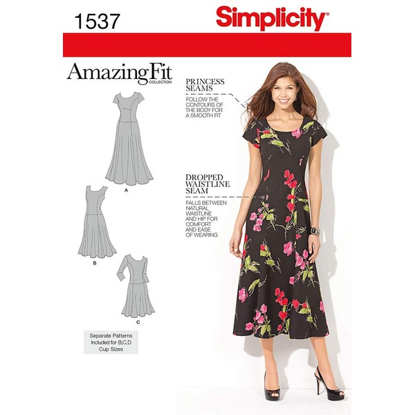 Simplicity 1537 Size BB Patterns Amazing Fit Dress Sewing Pattern