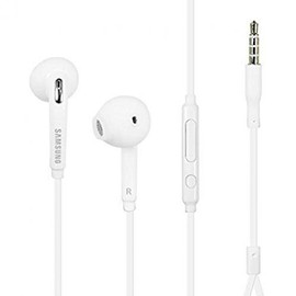 Galaxy J7 Compatible Headset 3.5mm Hands-Free Earphones Mic Dual Earbuds Headphones Earpieces in-Ear Stereo Wired White