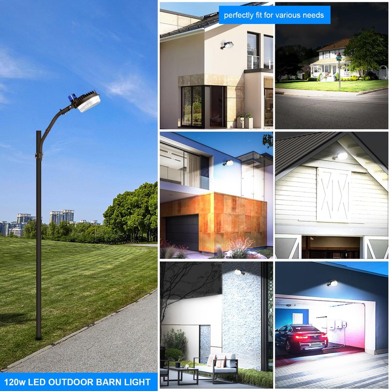 ledmo 120W LED Barn Light Dusk to Dawn Adjustable Angle