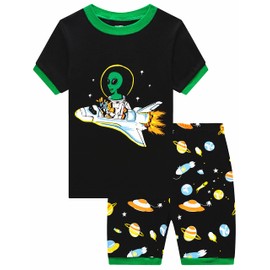 8t Pajamas Alien Boys UFO Pjs Kids Short Set Summer Clothes Cotton Jammies Toddler Sleepwaer Planet Pj