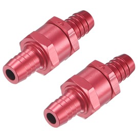 M METERXITY 2-Pack Fuel Oil Check Valve, 1/2" Aluminum Alloy Non Return One Way Check Valve for Fuel Line/Petrol/Diesel/Water/Oil/Gas [Red]