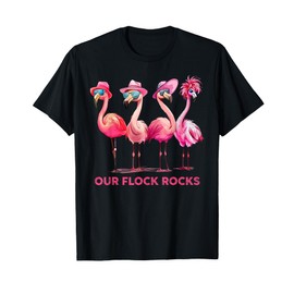 Our Flock Rocks Flamingo Summer Vacation Family Matching T-Shirt