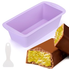 BABORUI 2.1" Extra Deep Chocolate Bar Mold with Scraper, Thick Chocolate Bar Mold for Stuffed Bar, Silicone Chocolate Mold for Filling Knafeh Pistachio Chocolate Bar