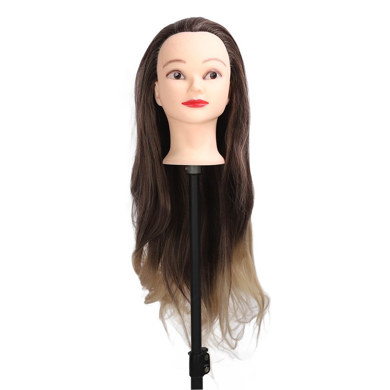 Blonde Gray Gradient Wig Hair Mannequin Head Hairdressing Styling Training