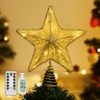 Lewondr Christmas Star Tree Topper, USB Powered Remote Controlled 6H