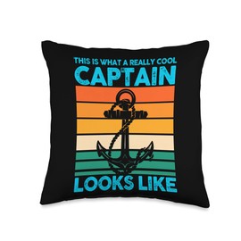 this is what a really cool captain looks like boat boating Throw Pillow