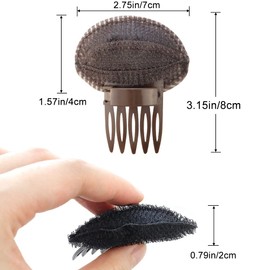 TCOTBE 4 Pcs Puff Hair Head Cushion Women Bump it up Volume Hair Base Styling Clip Comb Insert Tool Invisible Fluffy Hair Pad Sponge Clip with Comb Women Fluffy Bangs Front Hair Accessory