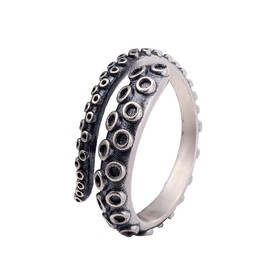 OutstandLong Octopus Rings for Womens Adjustable Stainless Steel Octopus Tentacles Wrap Ring Open Statement Ring Jewelry Gift