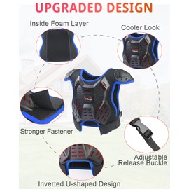 StarknightMT Kids Dirt Bike Gear - Youth Motorcycle Riding Protective Gear ATV Chest Protector Motocross Armor Suit for Boys Girls Mountain Biking Cycling, Blue