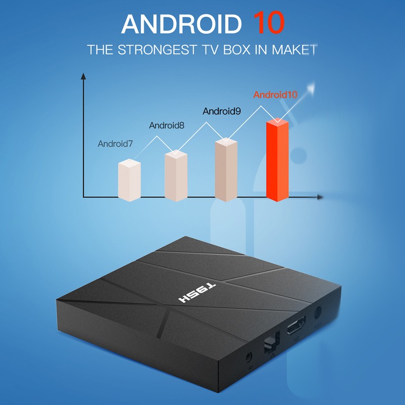 T95H Android 10.0 Smart TV Box Allwinner H616 Quad-core 64 Bit 4+32GB 6K Media Player LCD Display