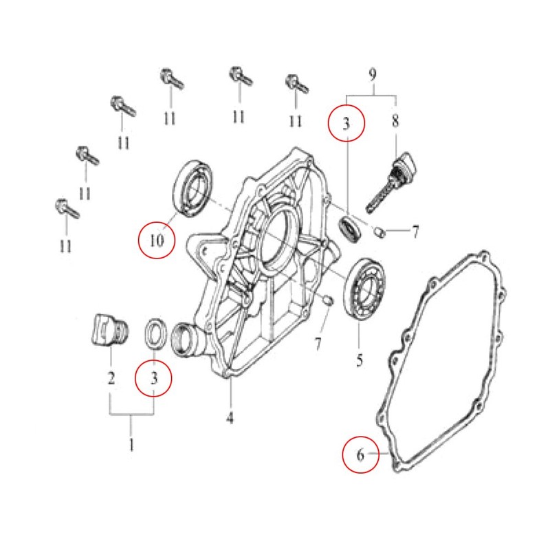 Spare Part Petrol Gasoline Engine Gasket Set Seal Kit for
