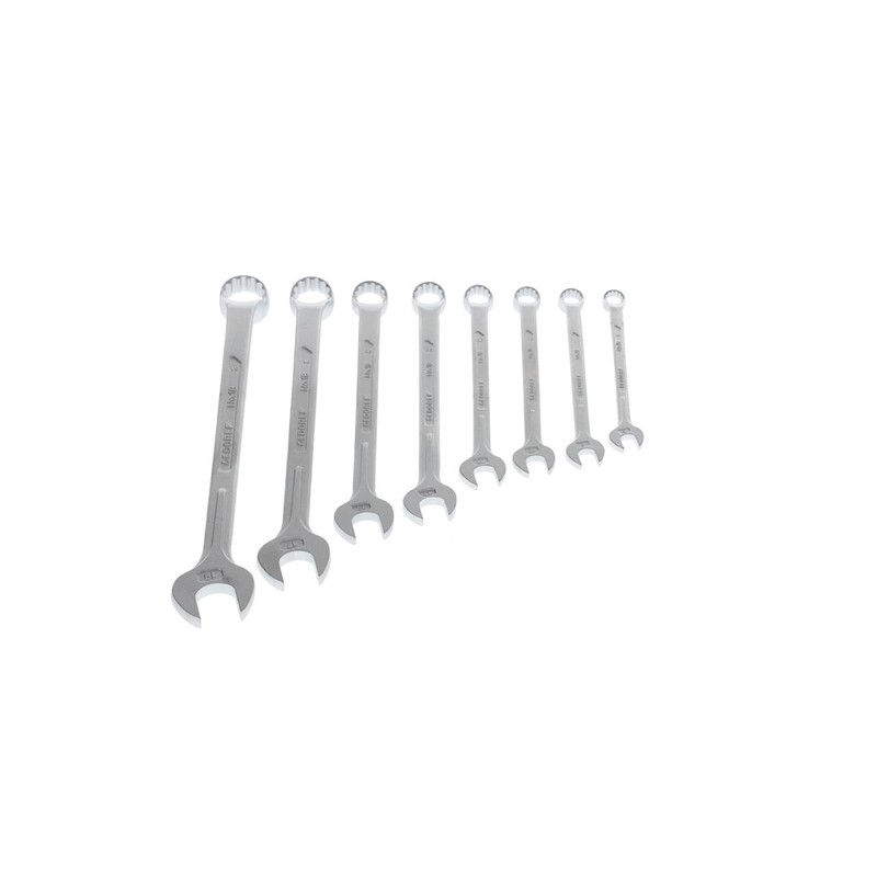 Gedore 1B-080 Combination Spanner Set D3113B 8 pcs 8-19mm, Silver